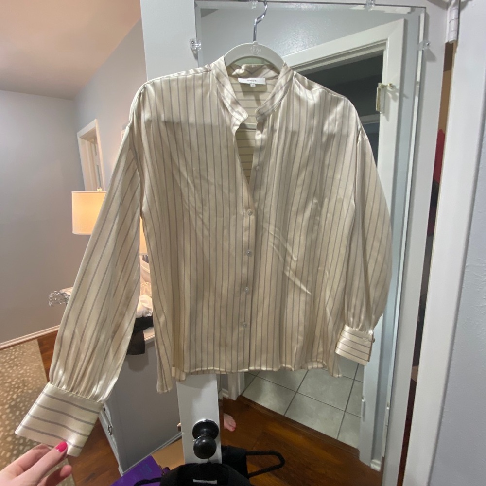 Vince Silk Longsleeve Blouse